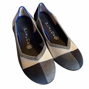 Rothy's The Flat Captoe Black Colorblock Size 7